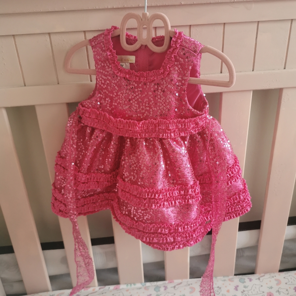 NWOT Pink sequin baby dress